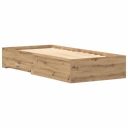 Berkfield Home Traditional Bed Frame Artisan Oak 90x190 cm Engineered Wood in Brown - thumbnail 3