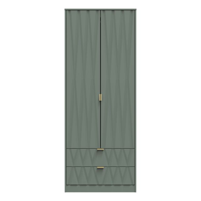 Ready Assembled 2 U Dallas 2 Door 2 Drawer Wardrobe (Ready Assembled) in Pale Green - Size: Large - image 1