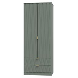 Ready Assembled 2 U Dallas 2 Door 2 Drawer Wardrobe (Ready Assembled) in Pale Green - Size: Large - thumbnail 3