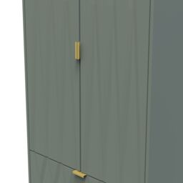 Ready Assembled 2 U Dallas 2 Door 2 Drawer Wardrobe (Ready Assembled) in Pale Green - Size: Large - thumbnail 4
