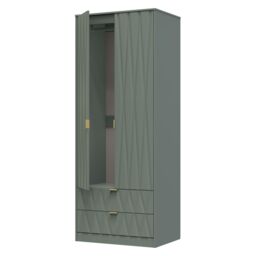 Ready Assembled 2 U Dallas 2 Door 2 Drawer Wardrobe (Ready Assembled) in Pale Green - Size: Large - thumbnail 5