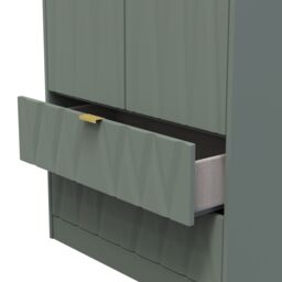 Ready Assembled 2 U Dallas 2 Door 2 Drawer Wardrobe (Ready Assembled) in Pale Green - Size: Large - thumbnail 6