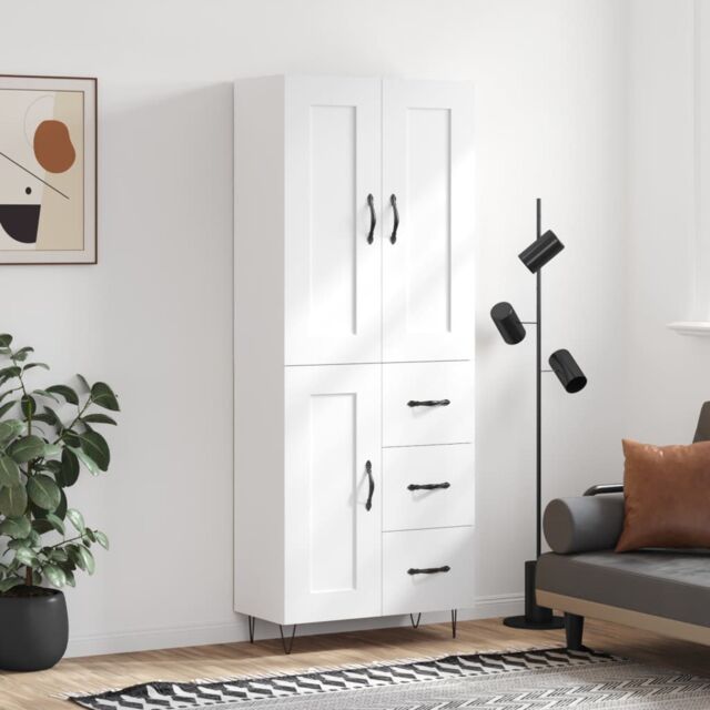 Berkfield Home Highboard White 69.5x34x180 cm Engineered Wood - image 1