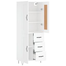 Berkfield Home Highboard White 69.5x34x180 cm Engineered Wood - thumbnail 4