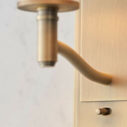Loops 2 PACK Dimmable LED Wall Light Antique Brass & White Shade Classic Vintage Lamp - thumbnail 4