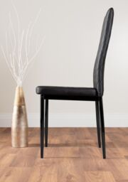 FurnitureboxUK Santorini Brown Round Dining Table & 4 Milan Black Leg Chairs - thumbnail 9
