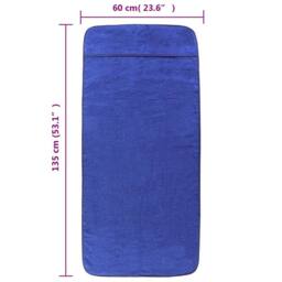 Berkfield Home Beach Towels 6 pcs Royal Blue 60x135 cm Fabric 400 GSM - thumbnail 8