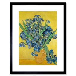 "Artery8 Van Gogh Irises Painting Artwork Living Room 12x16"" Framed Art Print in Yellow - Size: W12"" x H16""" - thumbnail 1