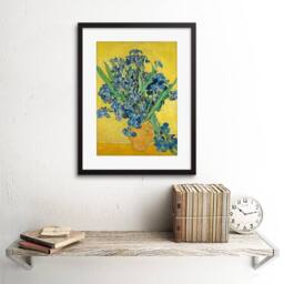 "Artery8 Van Gogh Irises Painting Artwork Living Room 12x16"" Framed Art Print in Yellow - Size: W12"" x H16""" - thumbnail 2