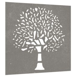 Berkfield Home Garden Wall Decoration 55x55 cm Corten Steel Tree Design in Brown - thumbnail 3