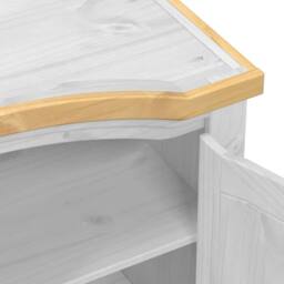 Berkfield Home Wardrobe Corona White 194x52x186 cm Solid Wood Pine - Size: 194 x 52 x 186 cm - thumbnail 7