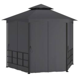 Berkfield Home Gazebo with Sidewalls 3.1x2.7 m Anthracite in Black - thumbnail 1