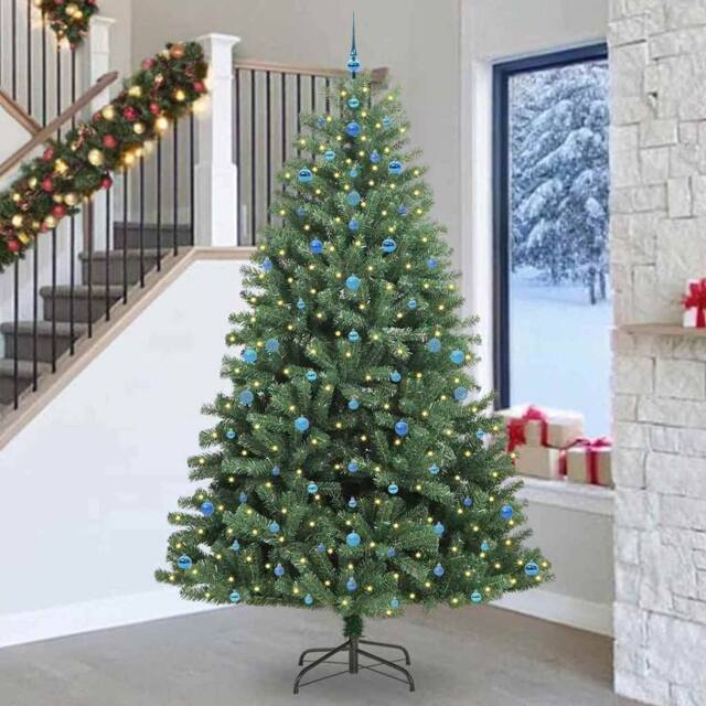 Berkfield Home Artificial Hinged Christmas Tree Green 270 cm PVC & Metal - image 1