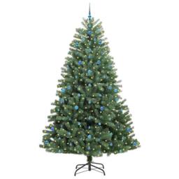 Berkfield Home Artificial Hinged Christmas Tree Green 270 cm PVC & Metal - thumbnail 3