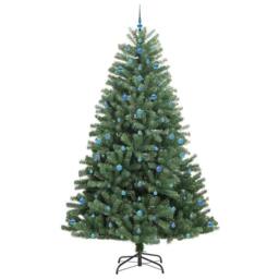 Berkfield Home Artificial Hinged Christmas Tree Green 270 cm PVC & Metal - thumbnail 4