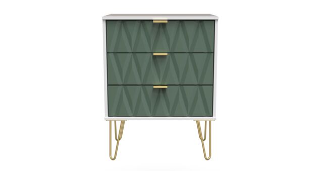 Ready Assembled 2 U Dallas 3 Drawer Chest (Ready Assembled) in Green - image 1