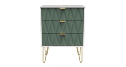 Ready Assembled 2 U Dallas 3 Drawer Chest (Ready Assembled) in Green