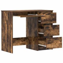 Berkfield Home Desk Smoked Oak 90x45x76 cm Engineered Wood in Brown - Size: 90 x 45 x 76 cm - thumbnail 5