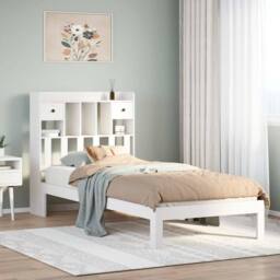 Berkfield Home Bookcase Bed without Mattress White 75x190cm Solid Wood Pine - Size: 75x190 cm - thumbnail 2