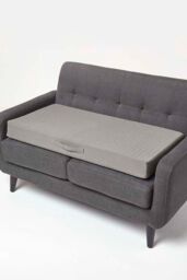 Homescapes Cotton Orthopaedic Foam 2 Seater Booster Cushion in Charcoal - thumbnail 1