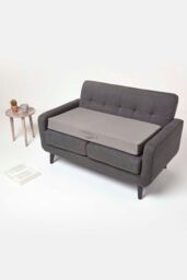 Homescapes Cotton Orthopaedic Foam 2 Seater Booster Cushion in Charcoal - thumbnail 5