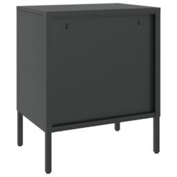 Berkfield Home Nightstands 2 pcs Black 50x35x60 cm Glass & Steel - Size: 50 x 35 x 60 cm - thumbnail 6
