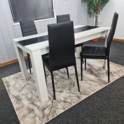 KOSY KOALA Modern Dining Table Set With 4 Black Chairs Dining Room Furniture - thumbnail 4