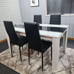 KOSY KOALA Modern Dining Table Set With 4 Black Chairs Dining Room Furniture - thumbnail 2