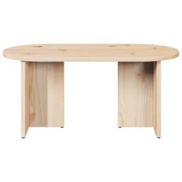 Berkfield Home Modern Coffee Table Natural 80 x 39.5 x 35 cm Solid pine wood in Light Brown - thumbnail 6