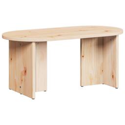 Berkfield Home Modern Coffee Table Natural 80 x 39.5 x 35 cm Solid pine wood in Light Brown - thumbnail 8