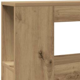 Berkfield Home LED Headboard Artisan Oak 140x18.5x103.5 cm Engineered Wood in Brown - thumbnail 9
