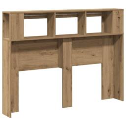 Berkfield Home LED Headboard Artisan Oak 140x18.5x103.5 cm Engineered Wood in Brown - thumbnail 8