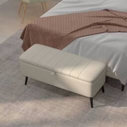 Wyld Haus Zimina Cream Linen Look Storage Ottoman - thumbnail 7