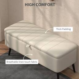 Wyld Haus Zimina Cream Linen Look Storage Ottoman - thumbnail 5