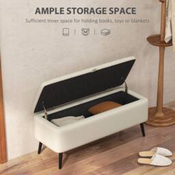 Wyld Haus Zimina Cream Linen Look Storage Ottoman - thumbnail 4