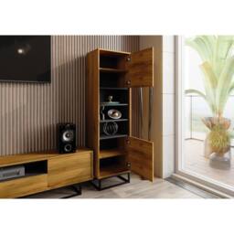 Mex Furniture LTD Display Cabinet Harmony Loft 175cm - Dark Oak in Brown - thumbnail 8