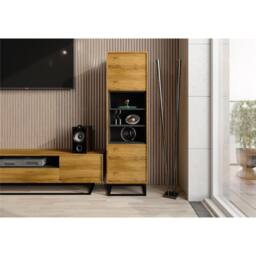 Mex Furniture LTD Display Cabinet Harmony Loft 175cm - Dark Oak in Brown - thumbnail 4