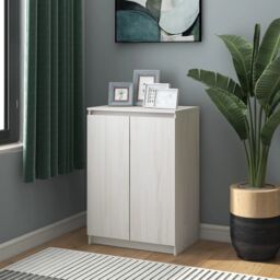 Berkfield Home Sideboard White 60x36x84 cm Solid Pinewood - Size: 60 x 36 x 84 cm - thumbnail 1
