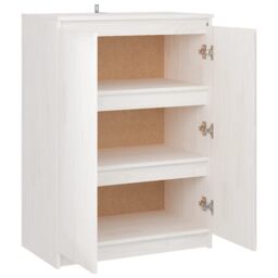 Berkfield Home Sideboard White 60x36x84 cm Solid Pinewood - Size: 60 x 36 x 84 cm - thumbnail 6