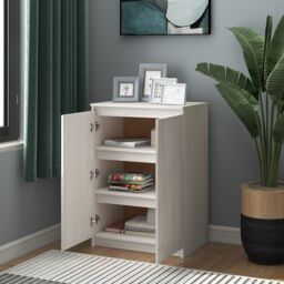 Berkfield Home Sideboard White 60x36x84 cm Solid Pinewood - Size: 60 x 36 x 84 cm - thumbnail 3