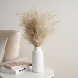 OHS Pampas Grass Faux Fluffy in Vase Artificial Natural Style Plant Decorative Home in Green - thumbnail 2