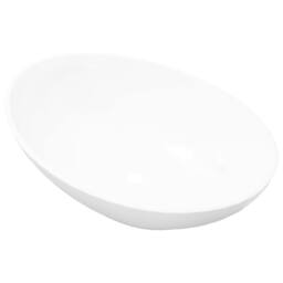 Berkfield Home Luxury Ceramic Basin Oval-shaped Sink White 40 x 33 cm - thumbnail 3