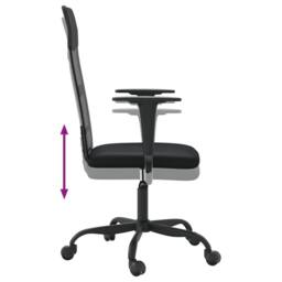 Berkfield Home Office Chair Height Adjustable Black Mesh Fabric & Faux Leather - thumbnail 6