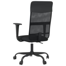 Berkfield Home Office Chair Height Adjustable Black Mesh Fabric & Faux Leather - thumbnail 5