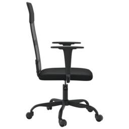 Berkfield Home Office Chair Height Adjustable Black Mesh Fabric & Faux Leather - thumbnail 4