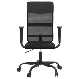 Berkfield Home Office Chair Height Adjustable Black Mesh Fabric & Faux Leather - thumbnail 3
