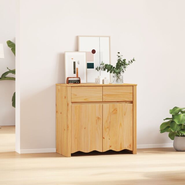 "Berkfield Home Sideboard ""DRAMMEN"" 79x43x75, 5 cm Solid Wood Pine in Brown" - image 1