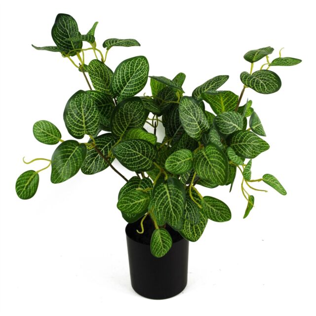 Leaf Large Artificial Foliage Plant Pot Plastic weighted pot 40cm Artificial Pothos Botanik in Green - image 1
