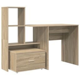 Berkfield Home with Drawer with Shelf with Storage Sonoma oak 131.5 x 50 x 106.5 cm Engineered wood in Brown - thumbnail 2