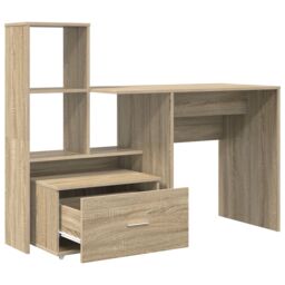 Berkfield Home with Drawer with Shelf with Storage Sonoma oak 131.5 x 50 x 106.5 cm Engineered wood in Brown - thumbnail 6